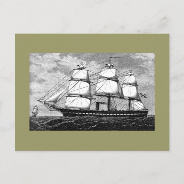 Altes Segelschiff Postkarte (Vorderseite)