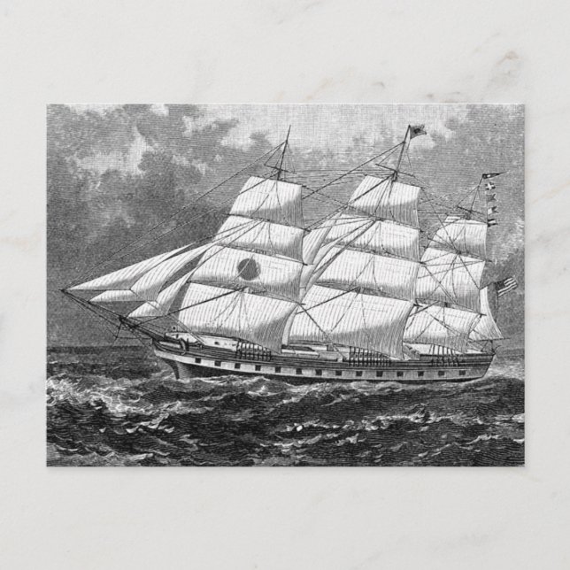 Altes Segelschiff Postkarte (Vorderseite)