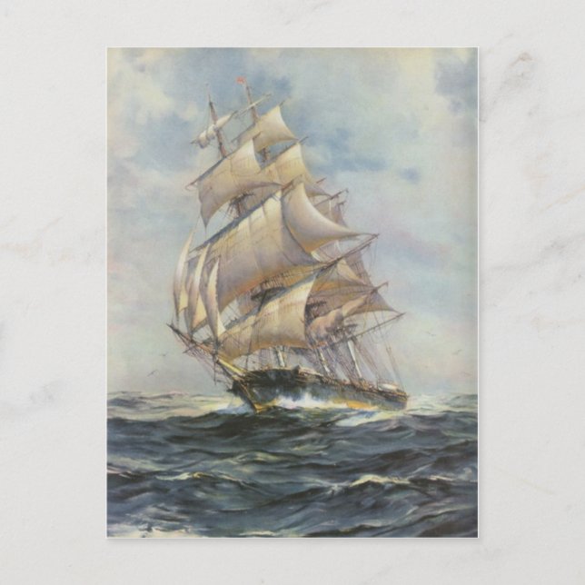 Altes Segelschiff Postkarte (Vorderseite)
