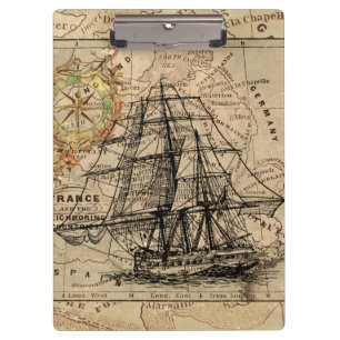 Altes Segelschiff und altes Europa Klemmbrett