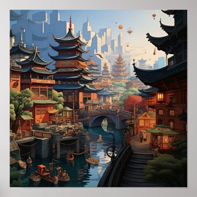 Altes Shanghai-Poster Poster (Vorne)