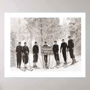 Altes Skifoto, Gruppenfoto Poster
