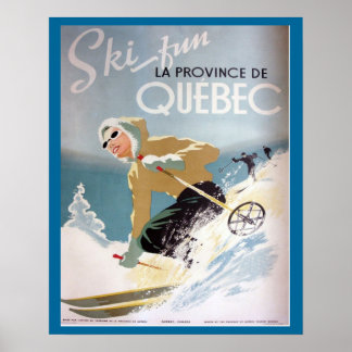 Altes Skiplakat, Quebec für Wintersport Poster