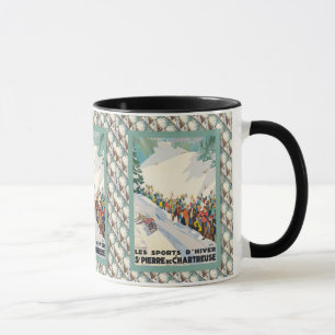 Altes Skiplakat, Saint Pierre en Chartreuse Tasse