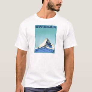 Altes Skiplakat, SwissAir, Zermatt, Matterhorn T-Shirt