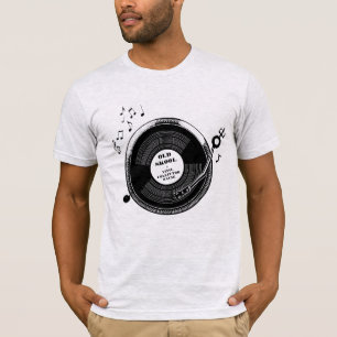 Altes skool DJ-Rekordkollektor-Turntable-T - Shirt