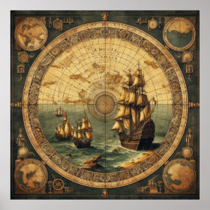 Altes Spanisches Segelschiff 2 Poster