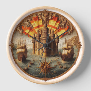 Altes Spanisches Segelschiff, Karte 4 Uhr