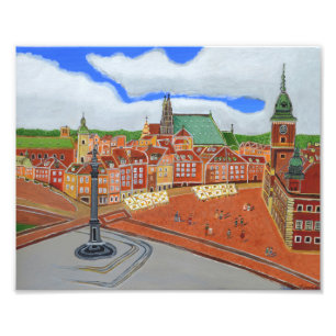 Altes StadtFoto Warschaus Fotodruck