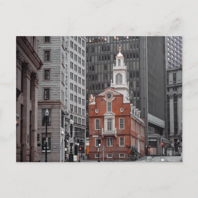 Altes State House Boston Postkarte (Vorderseite)