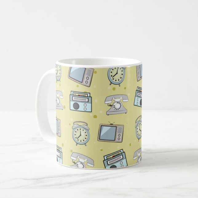 Altes Stoffmuster  Kaffeetasse (Vorderseite Links)