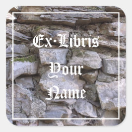 Altes Stone Wall Buchzeichen Quadratischer Aufkleber