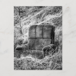 Altes Stuhlbild in Schwarzweiß Postkarte