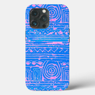 Altes sumerisches Mesopotamian Muster Blau Case-Mate iPhone Hülle
