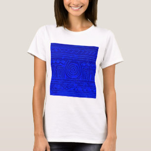 Altes sumerisches Mesopotamian Muster Blau T-Shirt