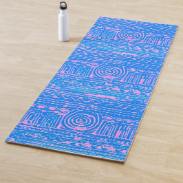 Altes sumerisches Mesopotamian Muster Blau Yogamatte