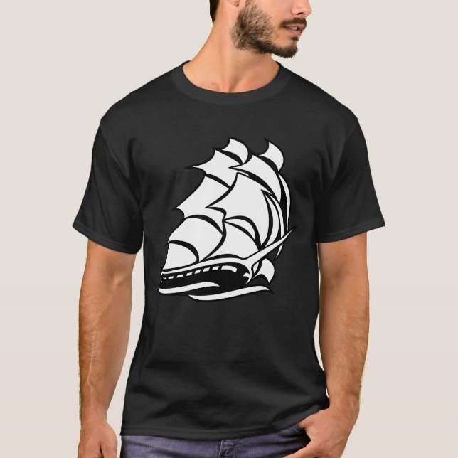Altes Tall Segelschiff T-Shirt (Vorderseite)