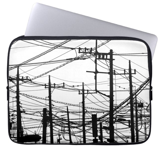 Altes Telefon und Power Laptopschutzhülle (Vorderseite)