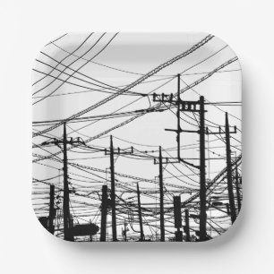Altes Telefon und Power Pappteller