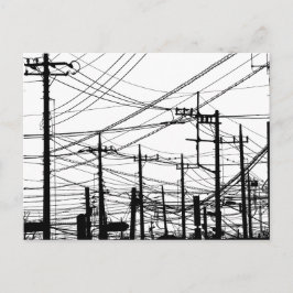 Altes Telefon und Power Postkarte
