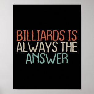 Altes Text-Shirt Vintage Billard Ist Immer Das  Poster