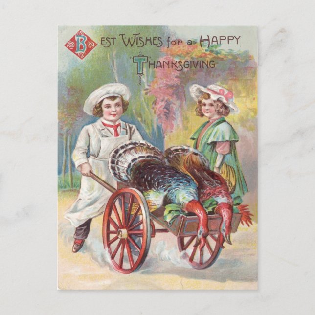 Altes Thanksgiving Postkarte (Vorderseite)