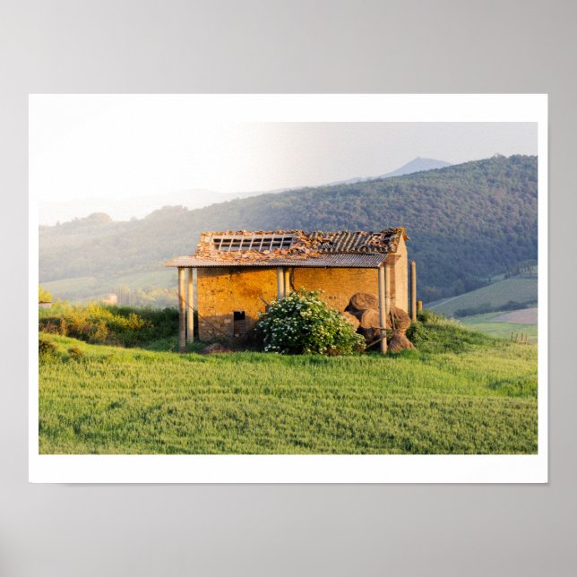 Altes toskanisches Bauernhaus Poster (Vorne)