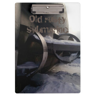 Altes U-Boot im Schnee Klemmbrett