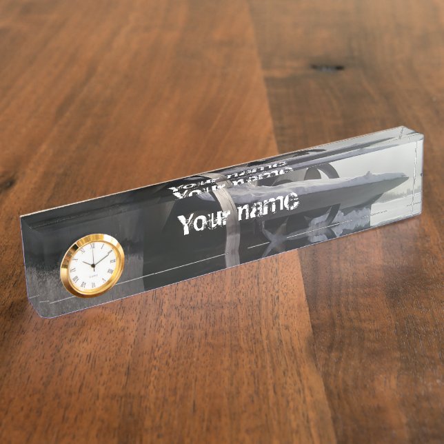 Altes U-Boot im Schnee Namensplakette (Seite)