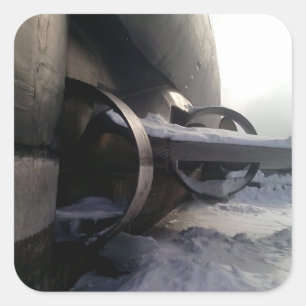 Altes U-Boot Quadratischer Aufkleber