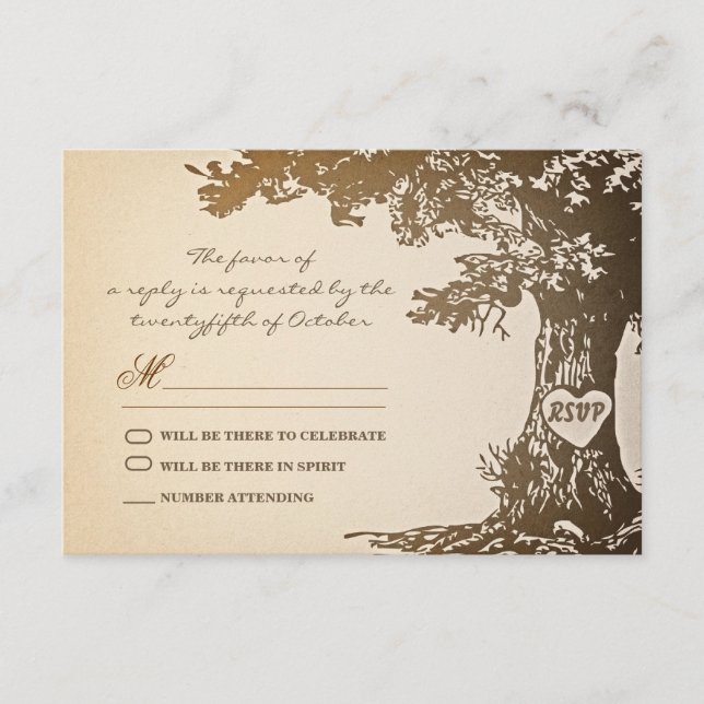 altes uAwg für Hochzeiten RSVP Karte (Vorderseite)