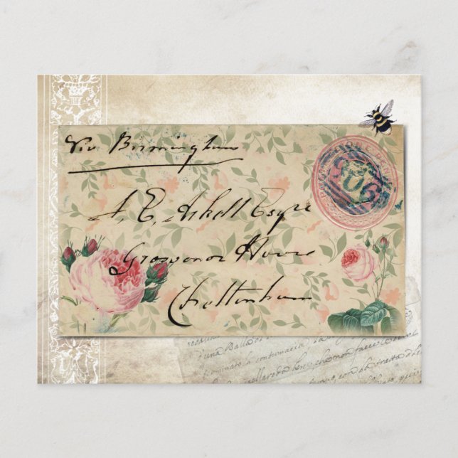 Altes Umschlag und Vintage Rose Scrapbook Paper (Vorderseite)