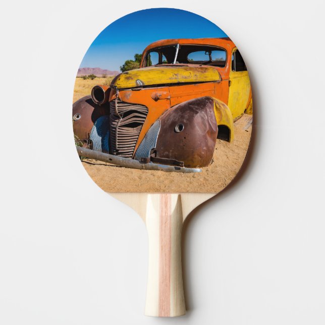Altes und verlassenes Auto in Solitaire, Namibia Tischtennis Schläger (Rückseite)