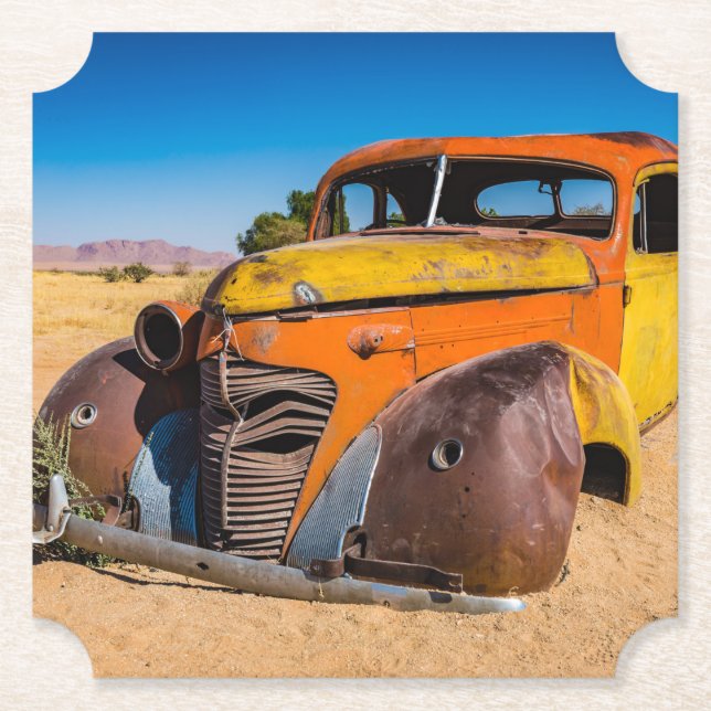 Altes und verlassenes Auto in Solitaire, Namibia Untersetzer (Vorderseite)