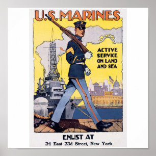 Altes US-Marineplakat circa 1917 Poster