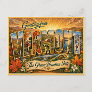 Altes Vermont Gruß Von Postkarte