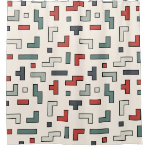 Altes Videospiel, nahtloses Muster, Hintergrund  Duschvorhang