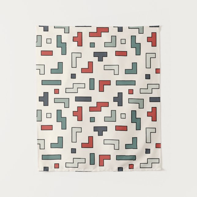 Altes Videospiel, nahtloses Muster, Hintergrund  Wandteppich (Vorderseite)