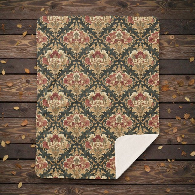 Altes viktorianisches Damastmuster Sherpadecke (Von Creator hochgeladen)