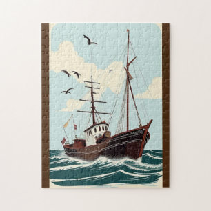 Altes Vintage-Boot Puzzle