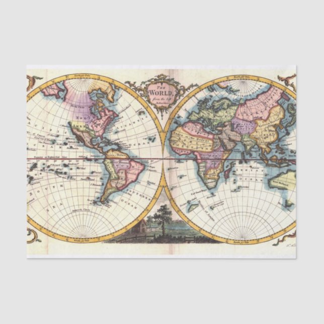 Altes Vintages antikes Seidenpapier (Vorderseite)