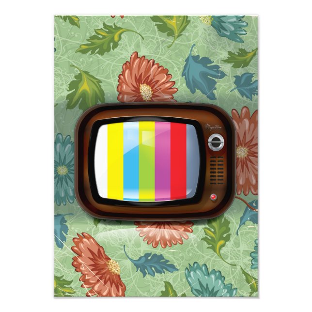 Altes Vintages CRT-Fernsehen Fotodruck (Vorne)