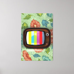 Altes Vintages CRT-Fernsehen Leinwanddruck