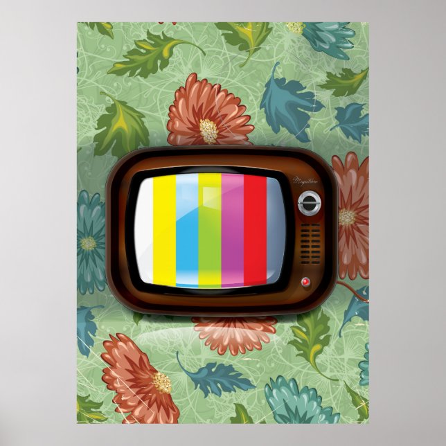 Altes Vintages CRT-Fernsehen Poster (Vorne)