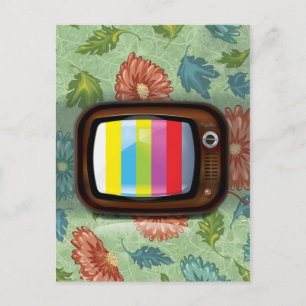 Altes Vintages CRT-Fernsehen Postkarte