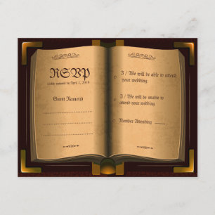 Altes Vintages Lederbuch RSVP Karte