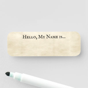 Altes Vintages Pergament-Buchbild Wiederverwendbar Namensschild