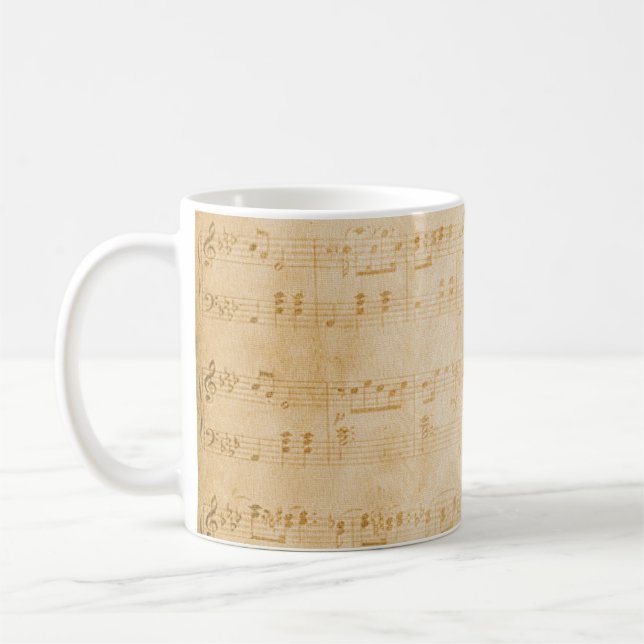 Altes Vintages Pergament im Hintergrund Kaffeetasse (Links)