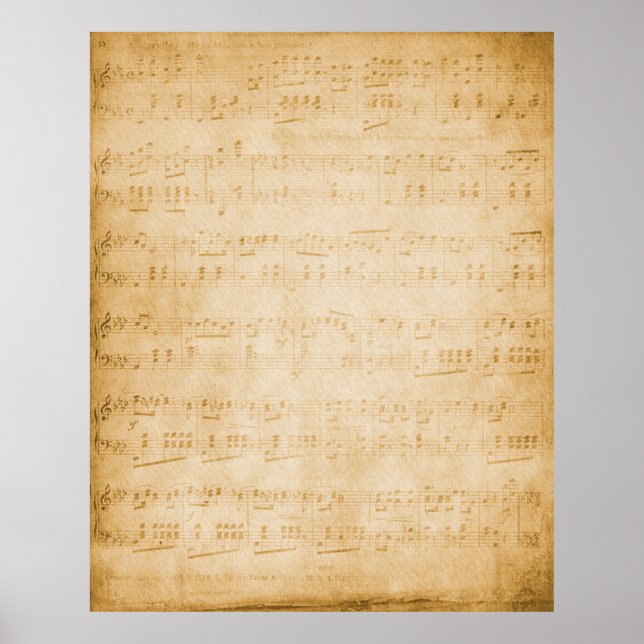 Altes Vintages Pergament im Hintergrund Poster (Vorne)