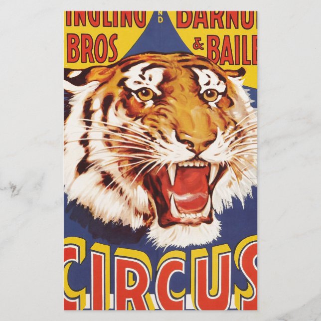 Altes Vintages Tigerzirkus-Poster der 1900er Jahre Briefpapier (Vorderseite)